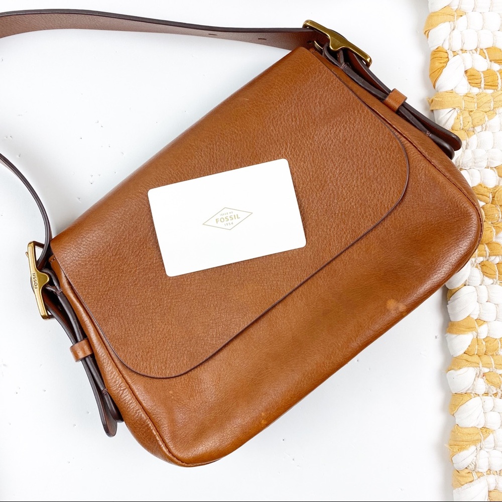 Fossil Harper Small Cross Body Bag Brown Cow Hide - Picture 6 of 8